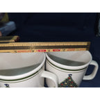 Vintage Christmas tree stoneware mugs Set Of 4 Holiday Mugs