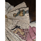 Vintage Handmade 14" Fabric Rag Doll With Long Brown Yarn Hair