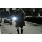 Vintage Rare 1950"s Photo Korean War intelligence Officer W/ Burning Train ORIG