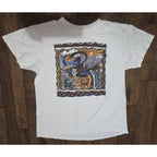 RARE VINTAGE 90s NIKE Grey Tag Hoops Streetball T-Shirt SINGLE STITCH USA L/XL