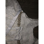 American Princess Dress Sz 4 Exc cond Ivory Gold, Pearl, Silver Rhinestones