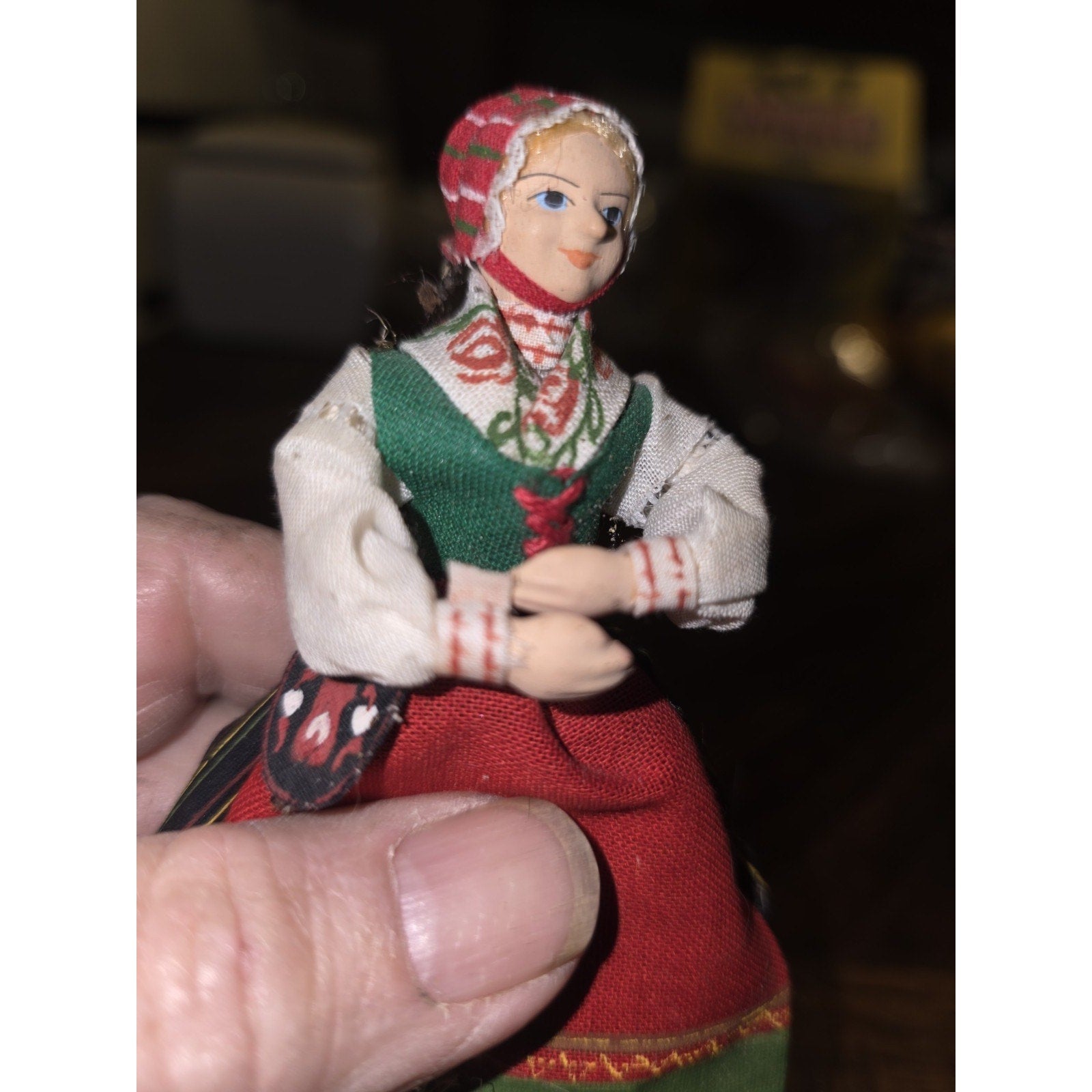 Vintage Swedish Doll Handmade Folk Art Traditional FOLKDRAKT "Rättvik Doll"