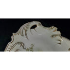 Old Bavaria Prussia Mold Double Handled Plate Tray Hand Painted Flower