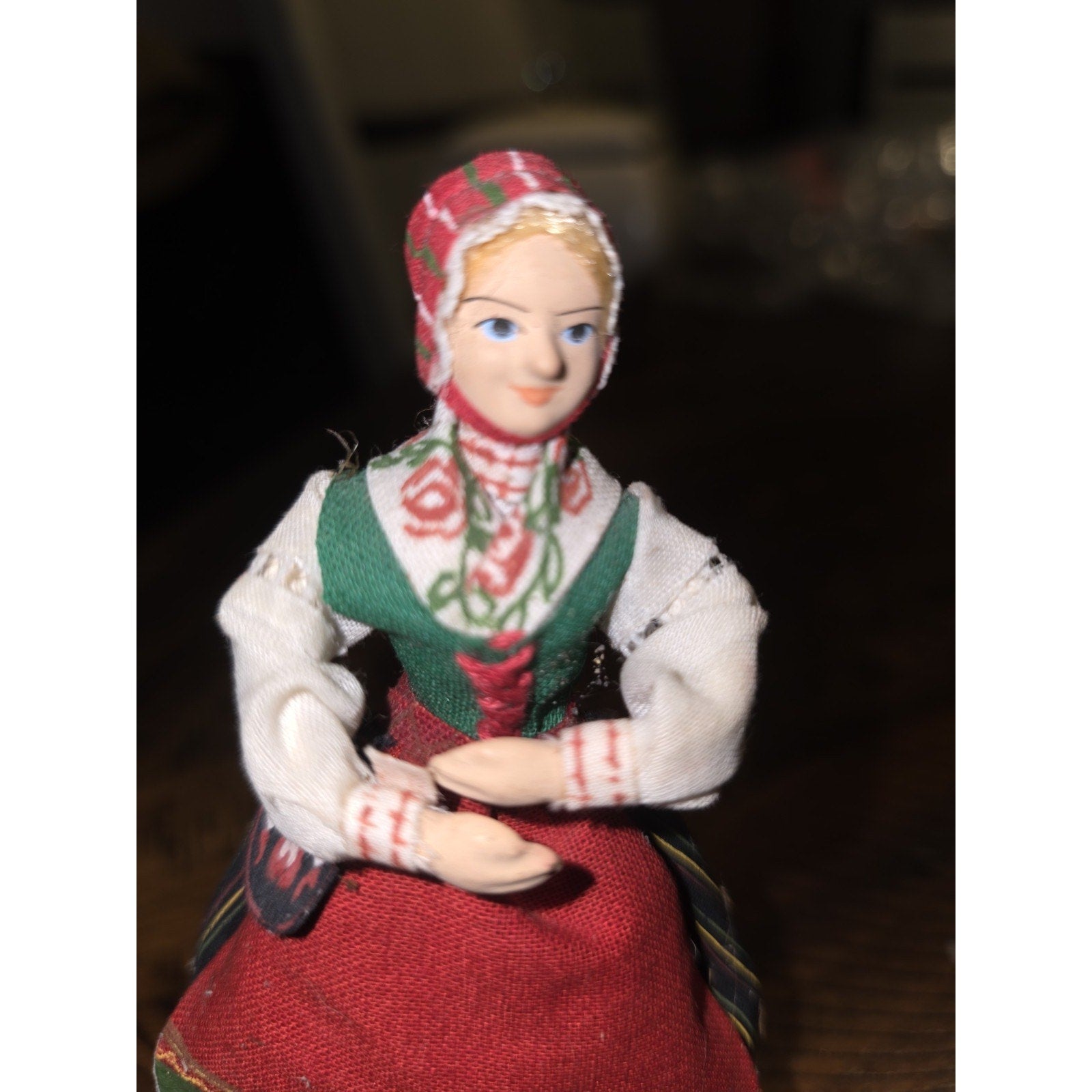 Vintage Swedish Doll Handmade Folk Art Traditional FOLKDRAKT "Rättvik Doll"