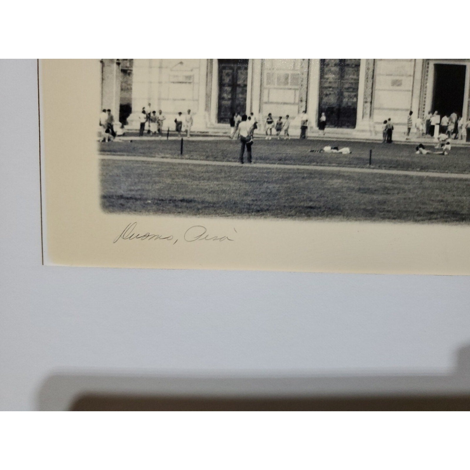 Vintage Pisa Cathedral , Leaning Tower Pisa 1960s Signed Photo Print Matted