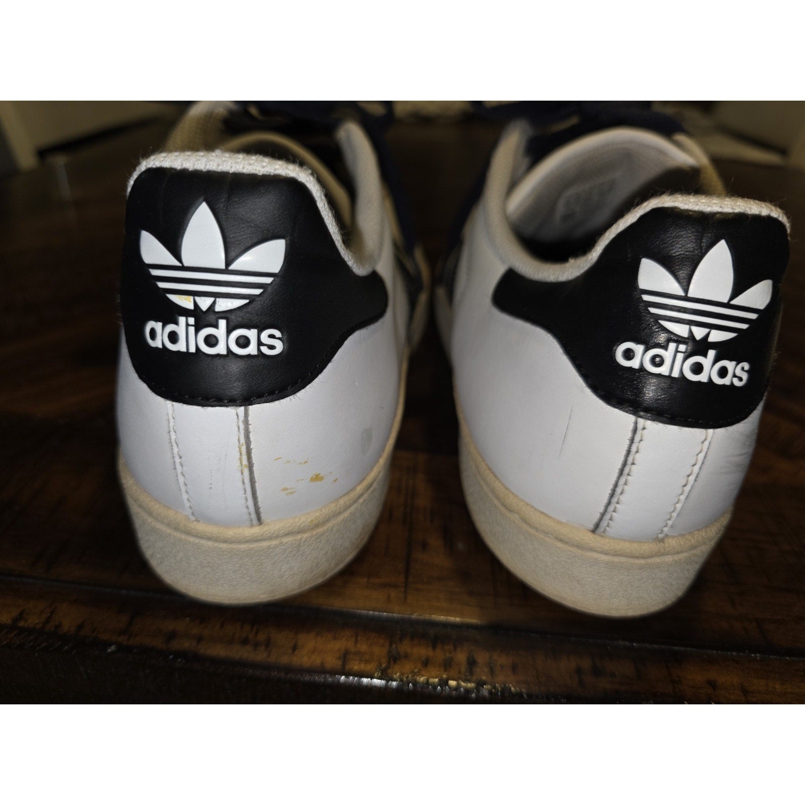 Adidas Mens White Leather Clamshell Shoes Sz 11 PWI 001001 White & Off White