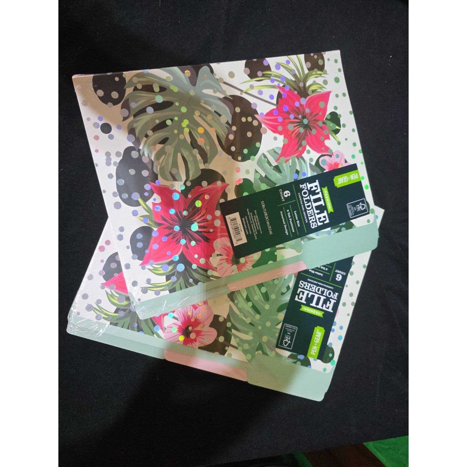 Lot of 2 Floral File Folders 3 Tab 6 Count 11.5x9.5 New