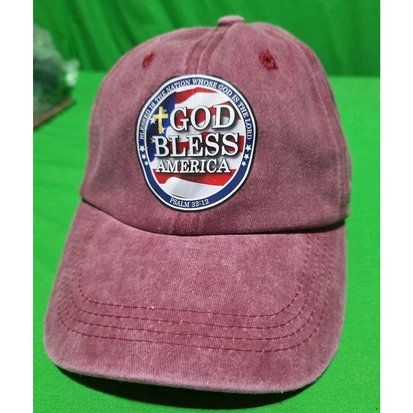 God Bless America Hat Adult Unisex Distressed Patriotic Adjustable Ball Cap