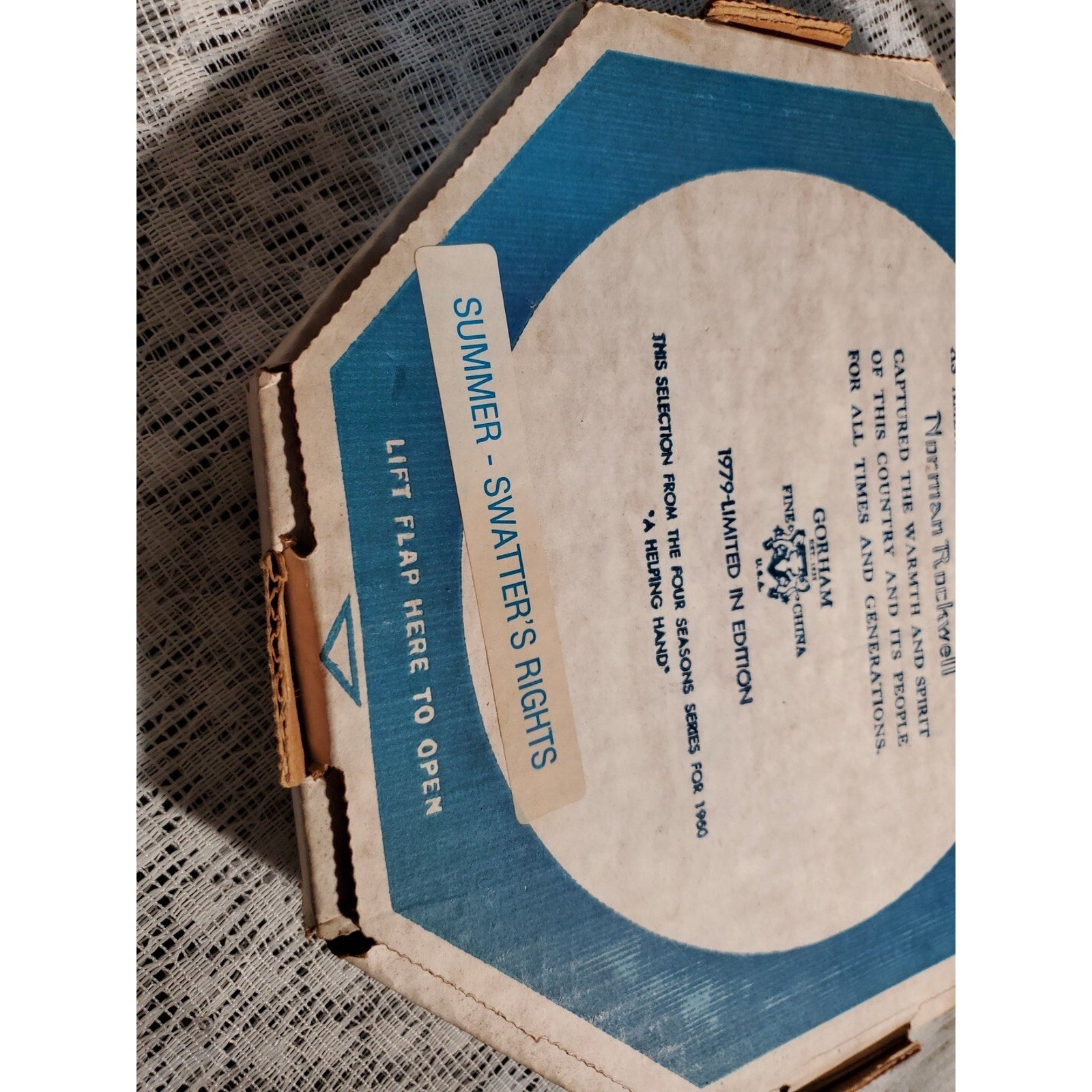 Norman Rockwell Plate " Summer -Swatter's Rights" Vintage W/ Box