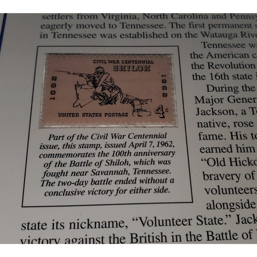 Tennessee Uncirculated Quarters Stamps Collection Card The Volunteer State 1796