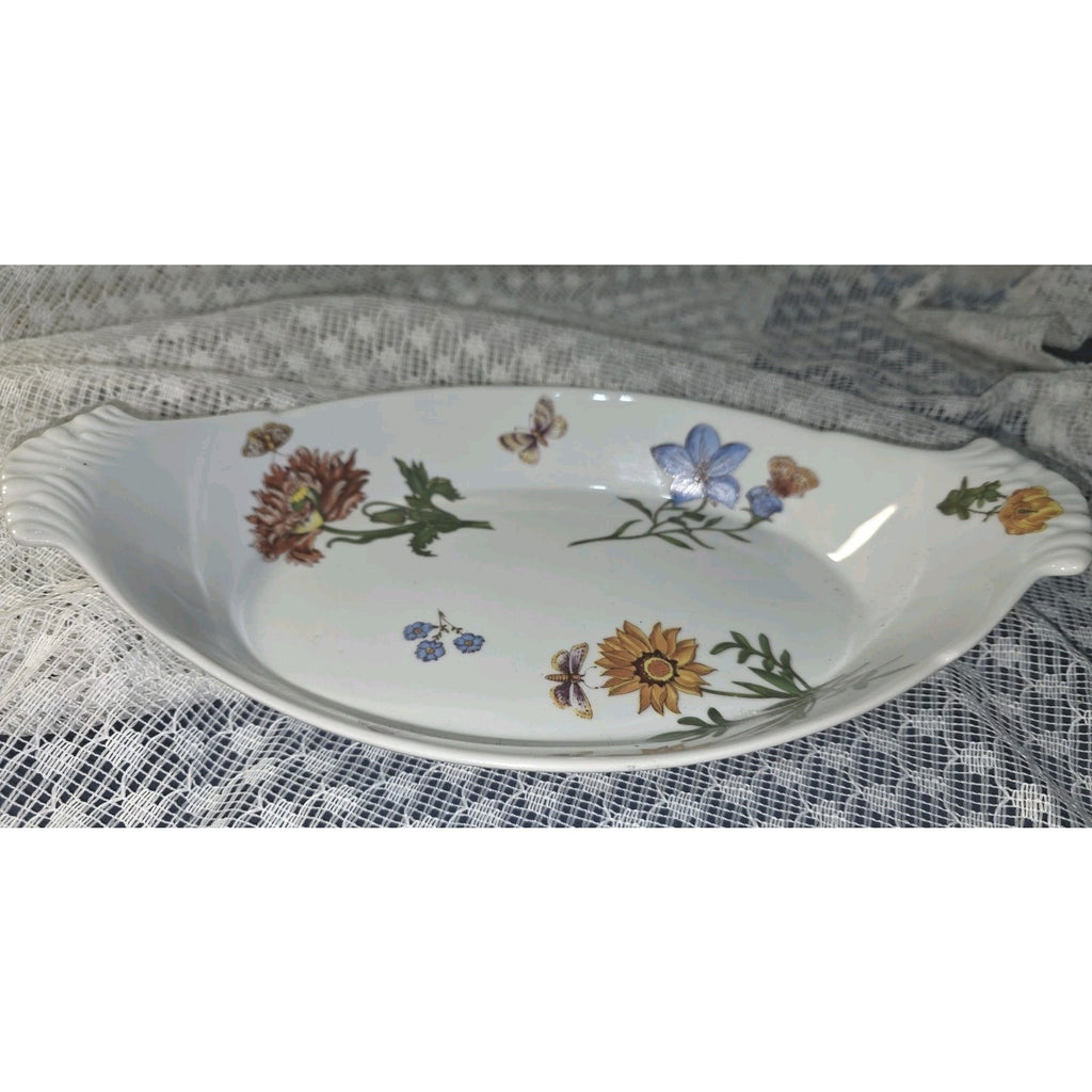 BIA Cordon Bleu Serving Dishes -Oval Au Gratin -Floral Pattern -13”x7.5"