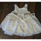 American Princess Dress Sz 4 Exc cond Ivory Gold, Pearl, Silver Rhinestones