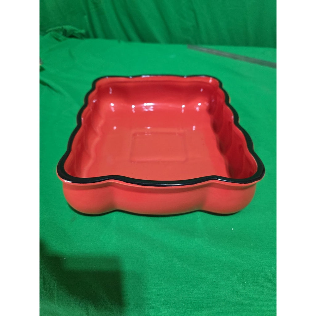 Stoneware Baking Dish Couchatta Casino Resorts Burnt Orange With Black Rim