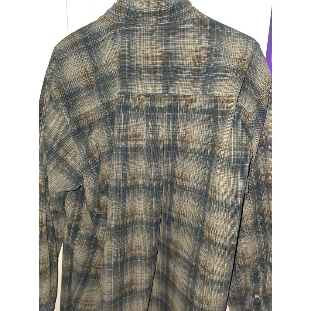Wrangler Rugged Wear Flannel Mens Sz Large - Multicolored Button Up Shirt