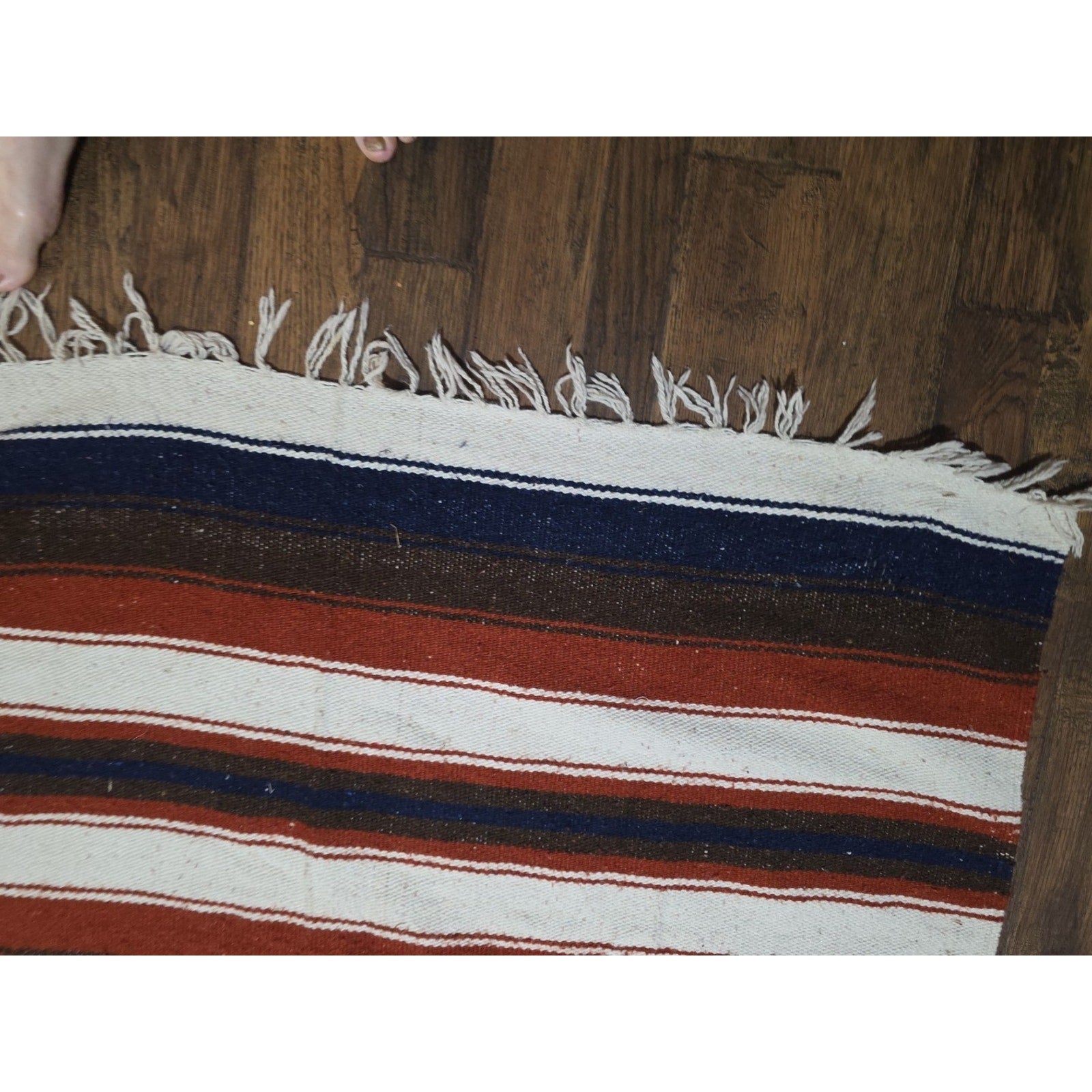 VTG Mexican Serape Saltillo Woven Blanket 80x48 Thunderbird with Snake Free Ship