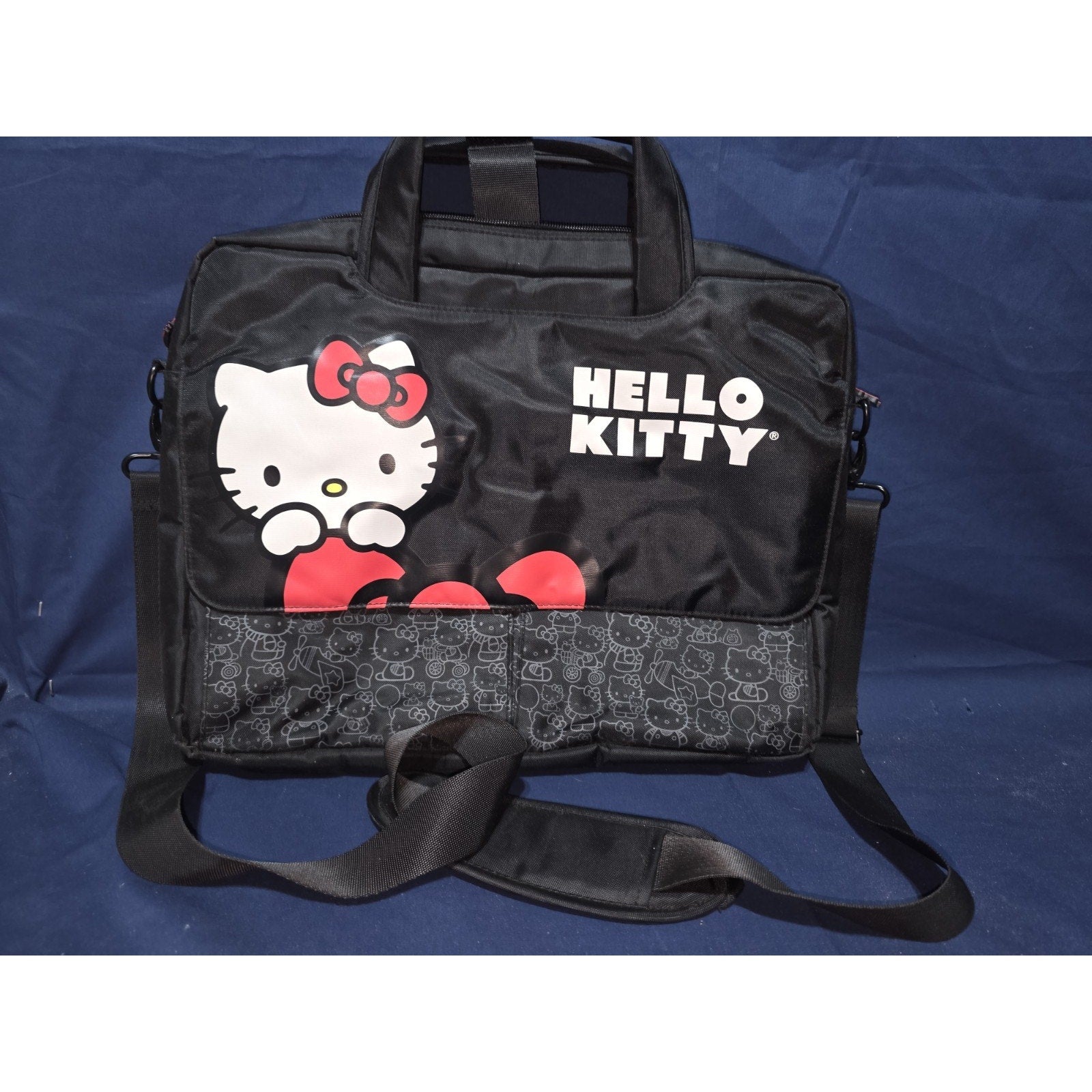 Hello Kitty Black Laptop Computer Bag 15” Case Red Bow Shoulder Strap Sanrio