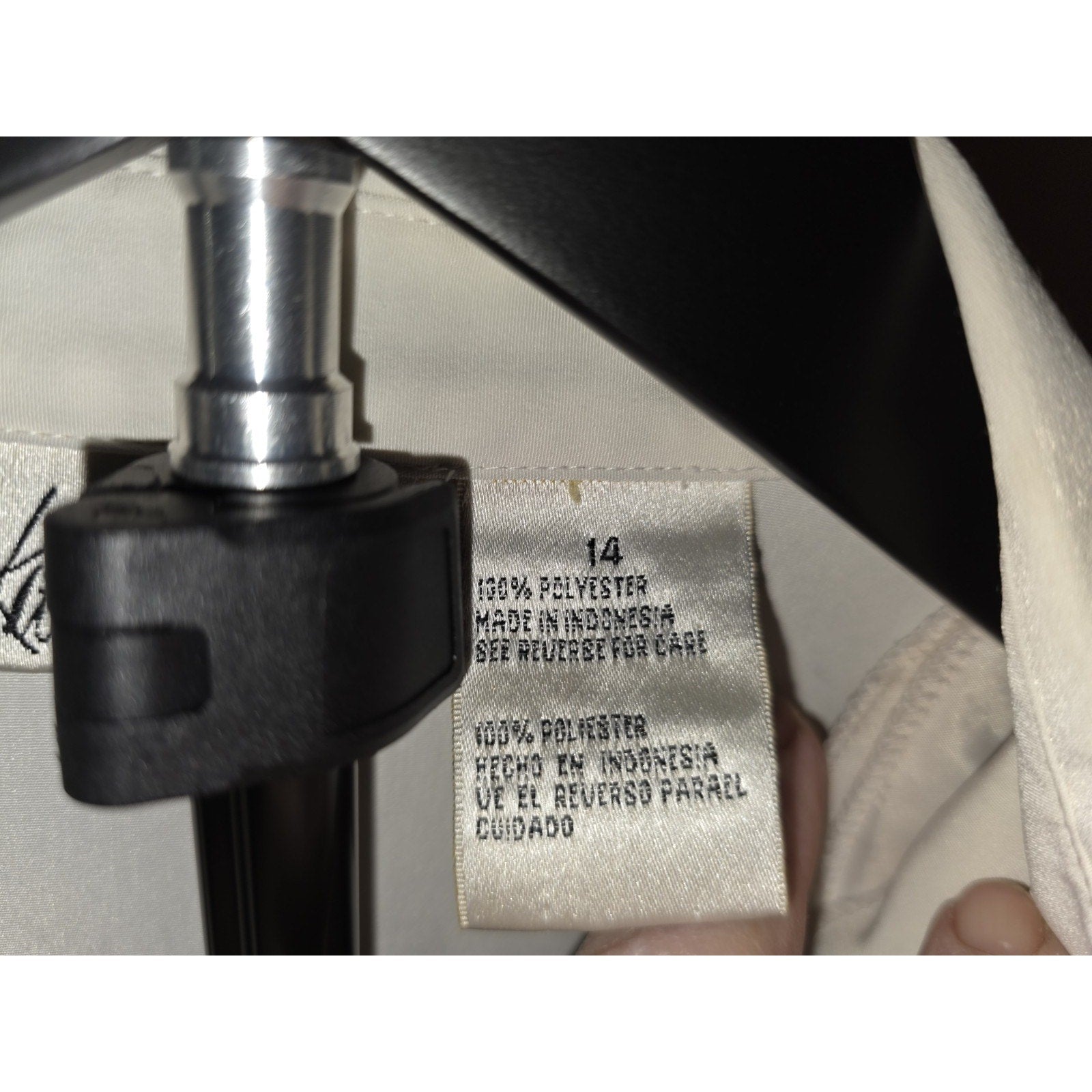 KATHIE LEE Womens Sz. 14 ivory sheer embroidered button Up Blouse shrt. sleeve