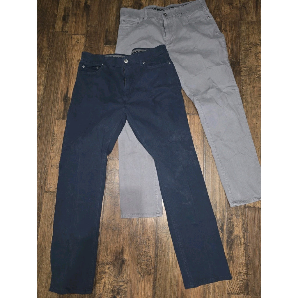 Lot of 2 Iron Co Men's Cargo Pants 34x30 Cotton Blend Navy & Grey