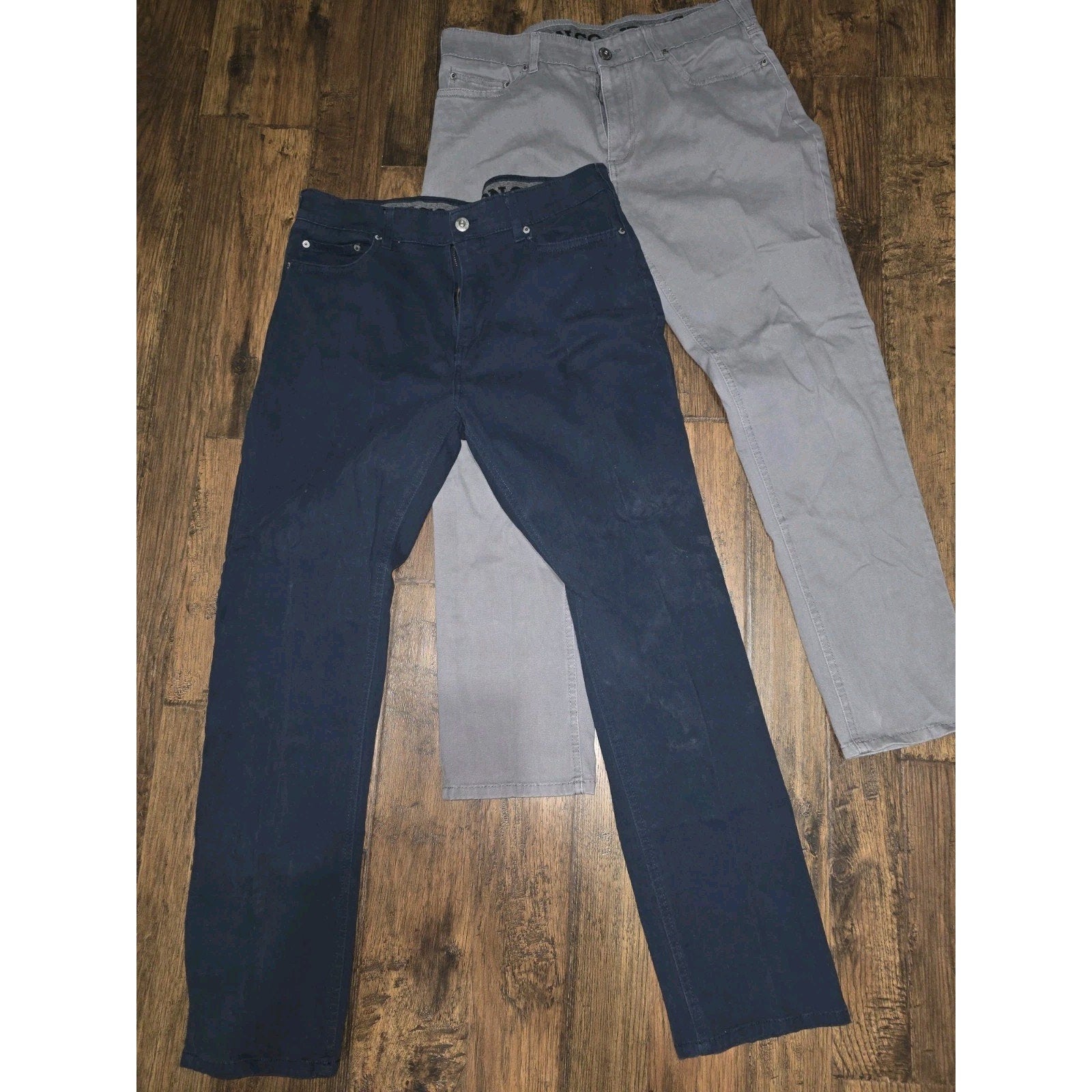 Lot of 2 Iron Co Men's Cargo Pants 34x30 Cotton Blend Navy & Grey