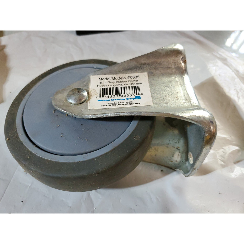 TITAN 4033555T Heavy Duty TPR Rubber 5 Inch Caster Wheel with Rigid Top Plate,