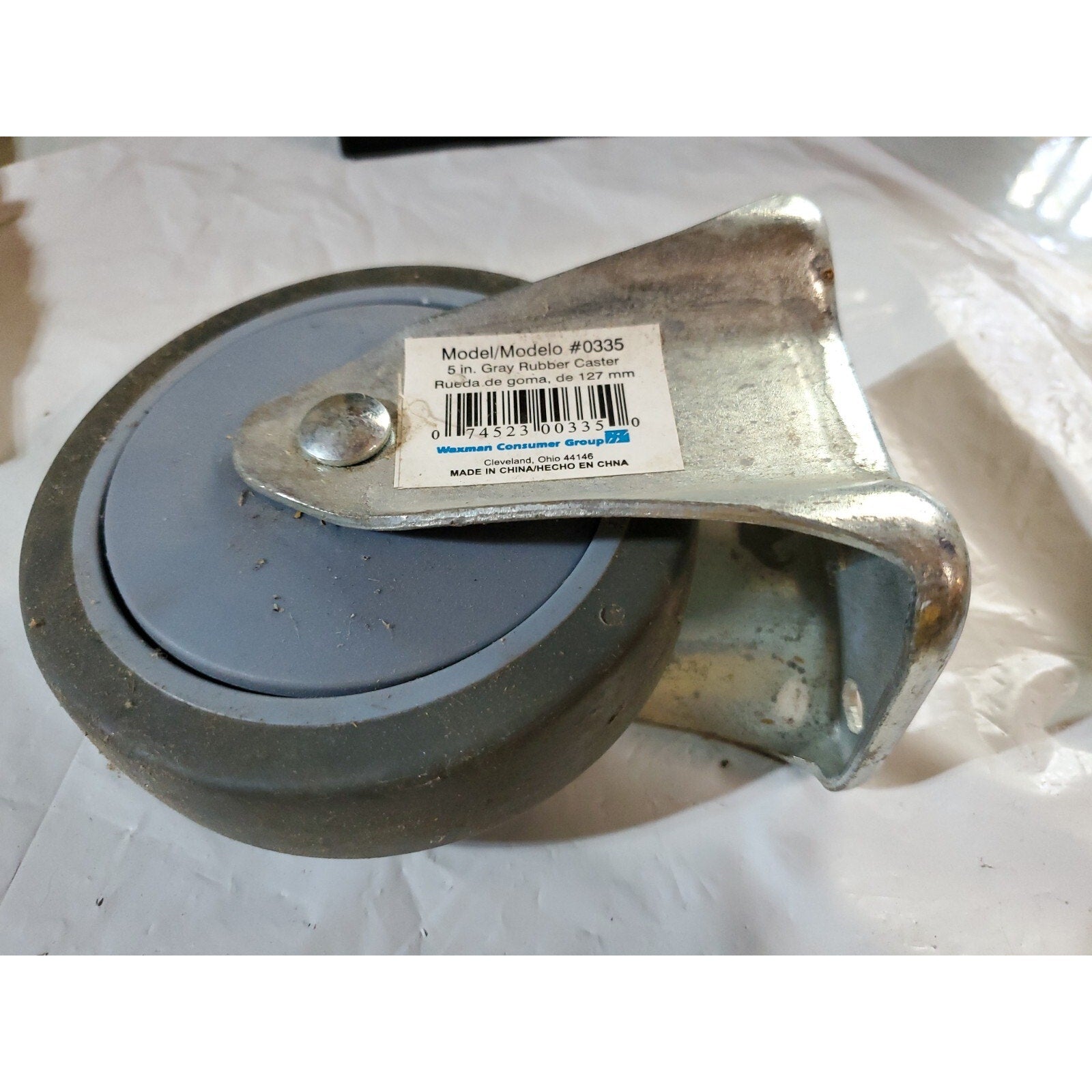 TITAN 4033555T Heavy Duty TPR Rubber 5 Inch Caster Wheel with Rigid Top Plate,