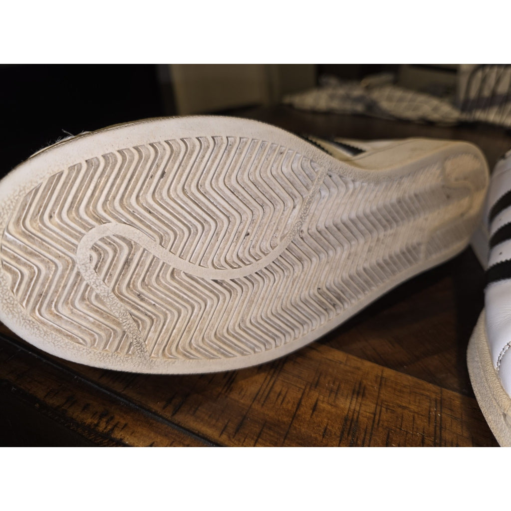 Adidas Mens White Leather Clamshell Shoes Sz 11 PWI 001001 White & Off White