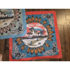 Vintage Lot of 2 1970s Springs Industries Native American Bandana 21"x21.5" USA