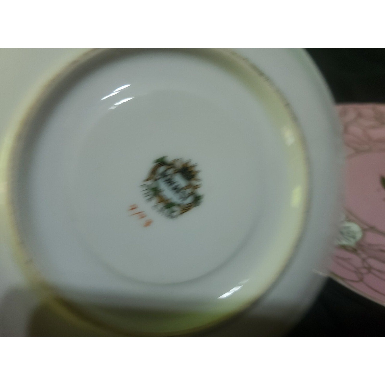 Vintage Rare Norcrest China Dove Fish Teacup W/ 2 Saucers Set Pink Leaf