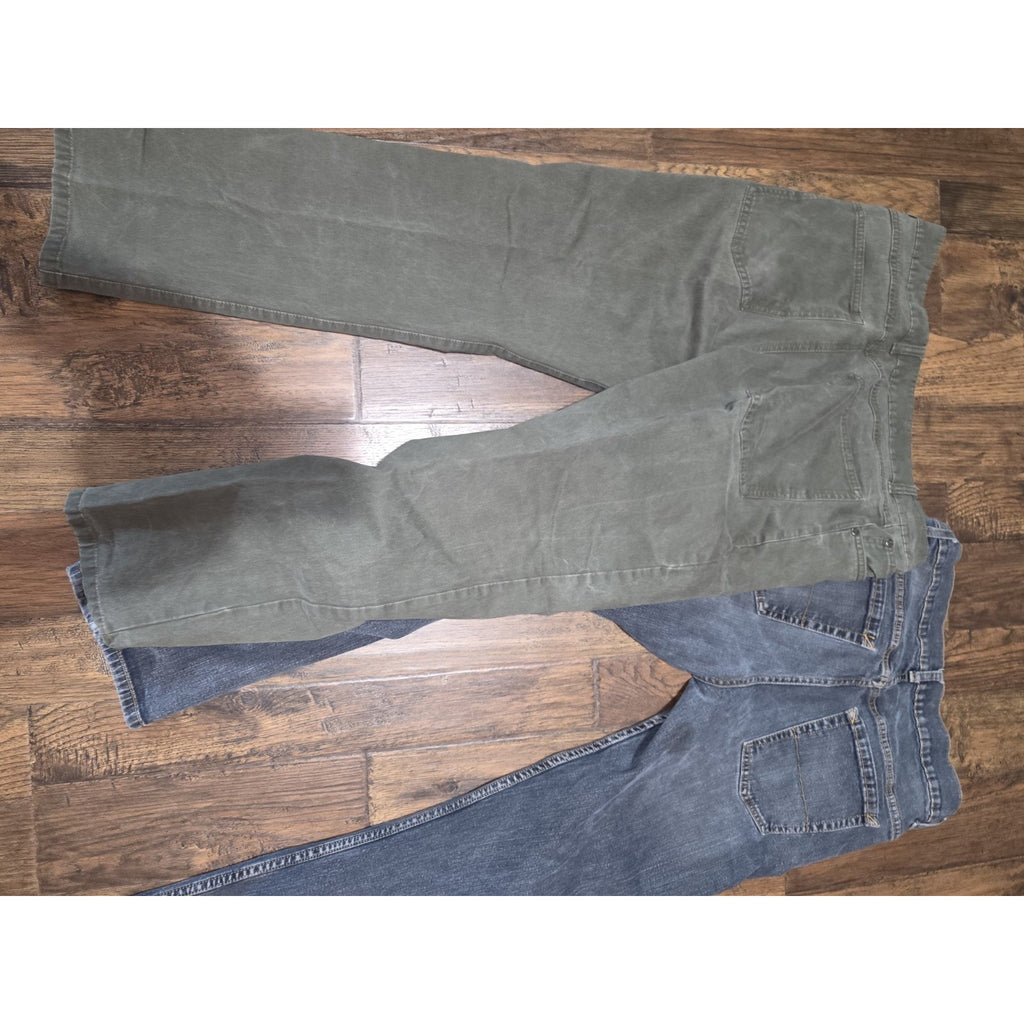 Lot of 2 Falls Creek Pants Mens Size 34x30 Stretch Chino Pants Straight Khaki