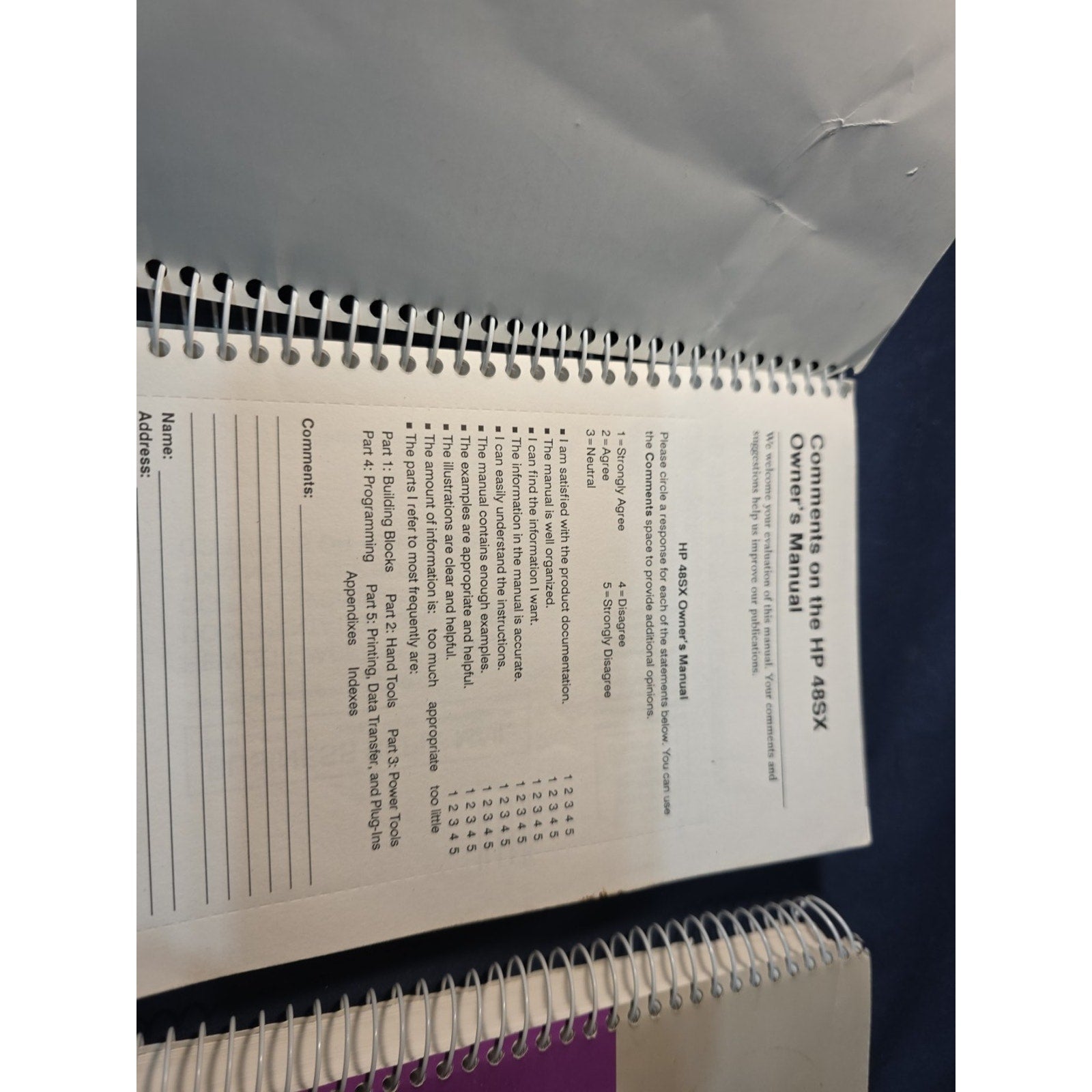 HP 48SX Scientific Expandable Owner's Manual Vol. I & Vol. 2 4th Edition 1990