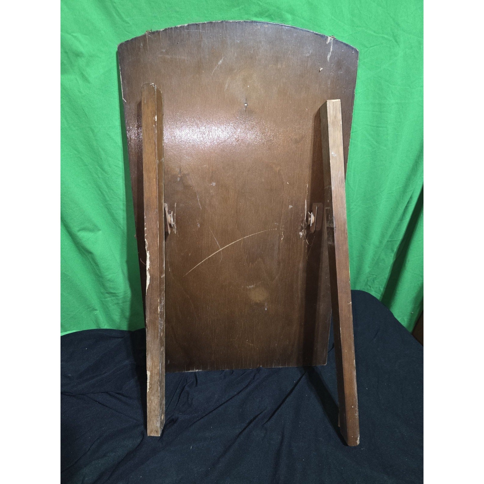 Antique Rustic Farmhouse Vanity Dresser Mirror Decor Shelf VTG 13x22.5”