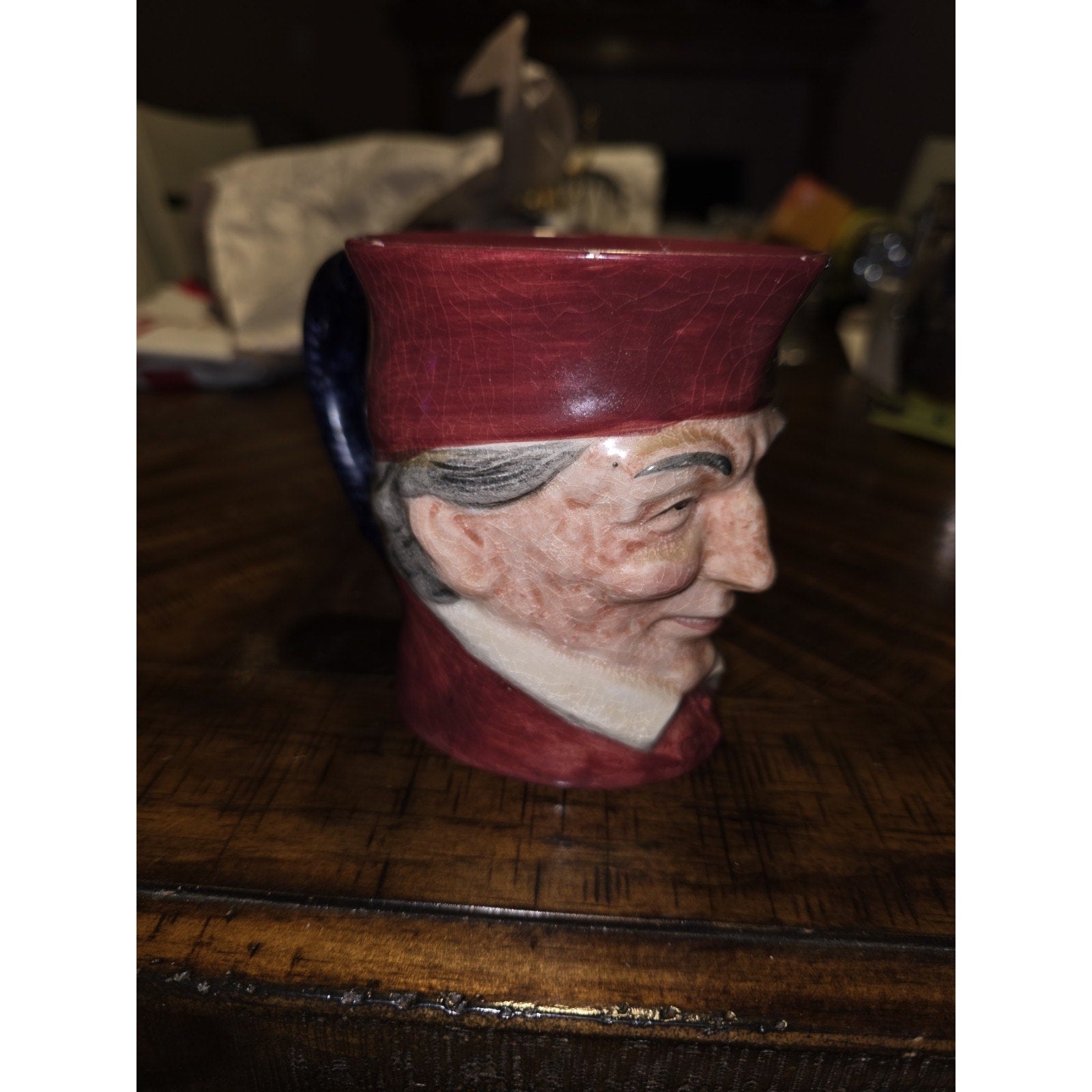 Vintage Toby Style Character Mug Creamer The Cardinal Wosley 3-4"Tall,