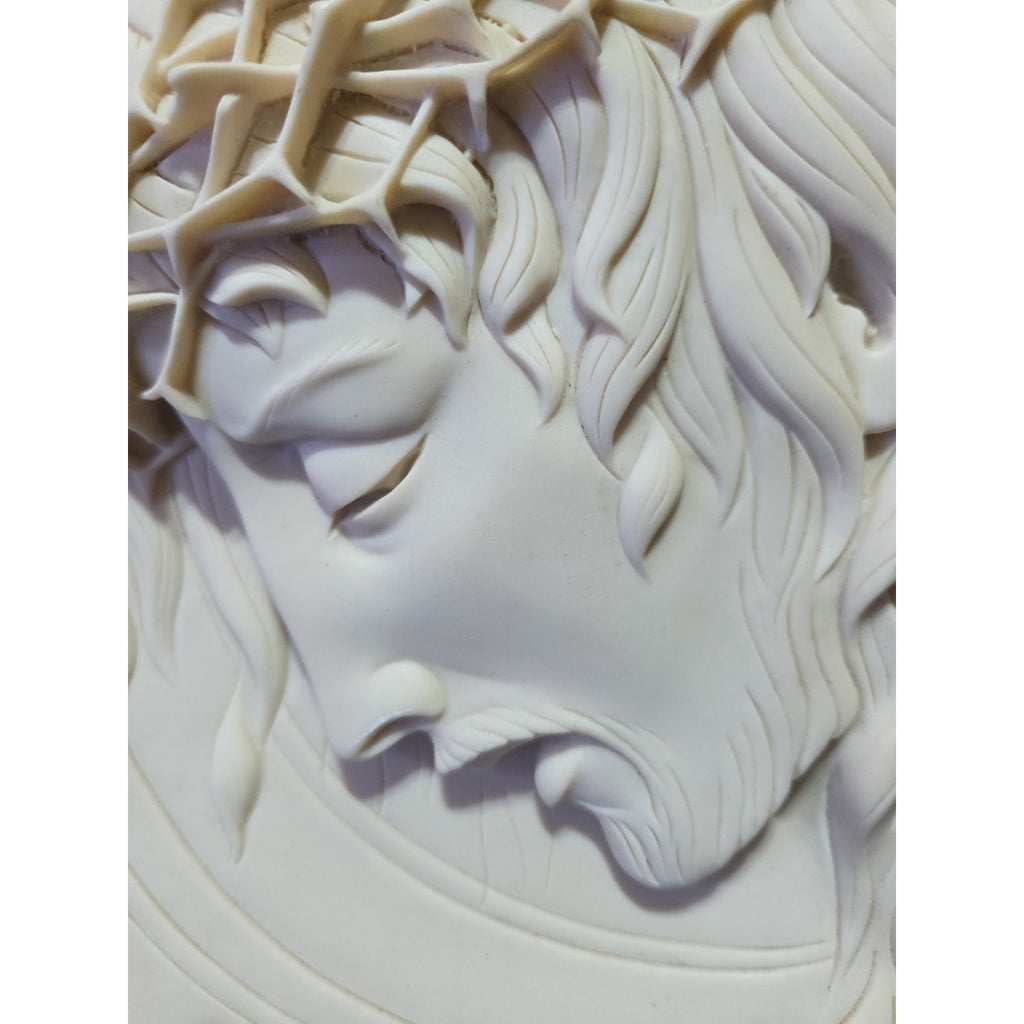 New Valentino 3D White Marble Jesus Christ Face Wall Plaque, Made in Italy 🇮🇹