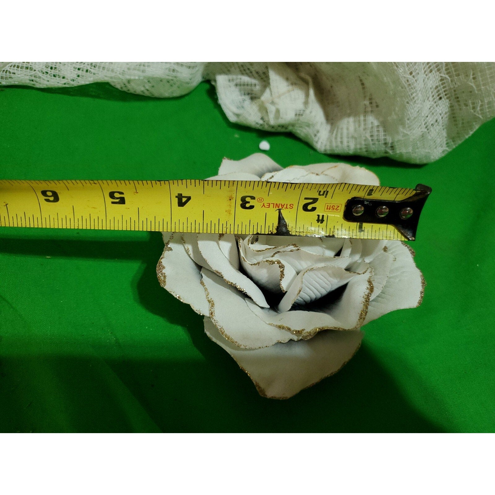 Vintage Corsage Wedding Prom White and Gold Rose Corsage