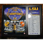 LSU 2019 National Champions Plaque - 15-0 Undefeated Season Schedule