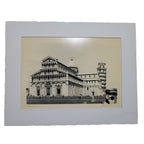 Vintage Pisa Cathedral , Leaning Tower Pisa 1960s Signed Photo Print Matted