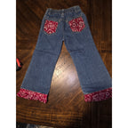 Western /Farm Styje Premium Patch Girls Western Jeans - Size 2T - Hand Stetched