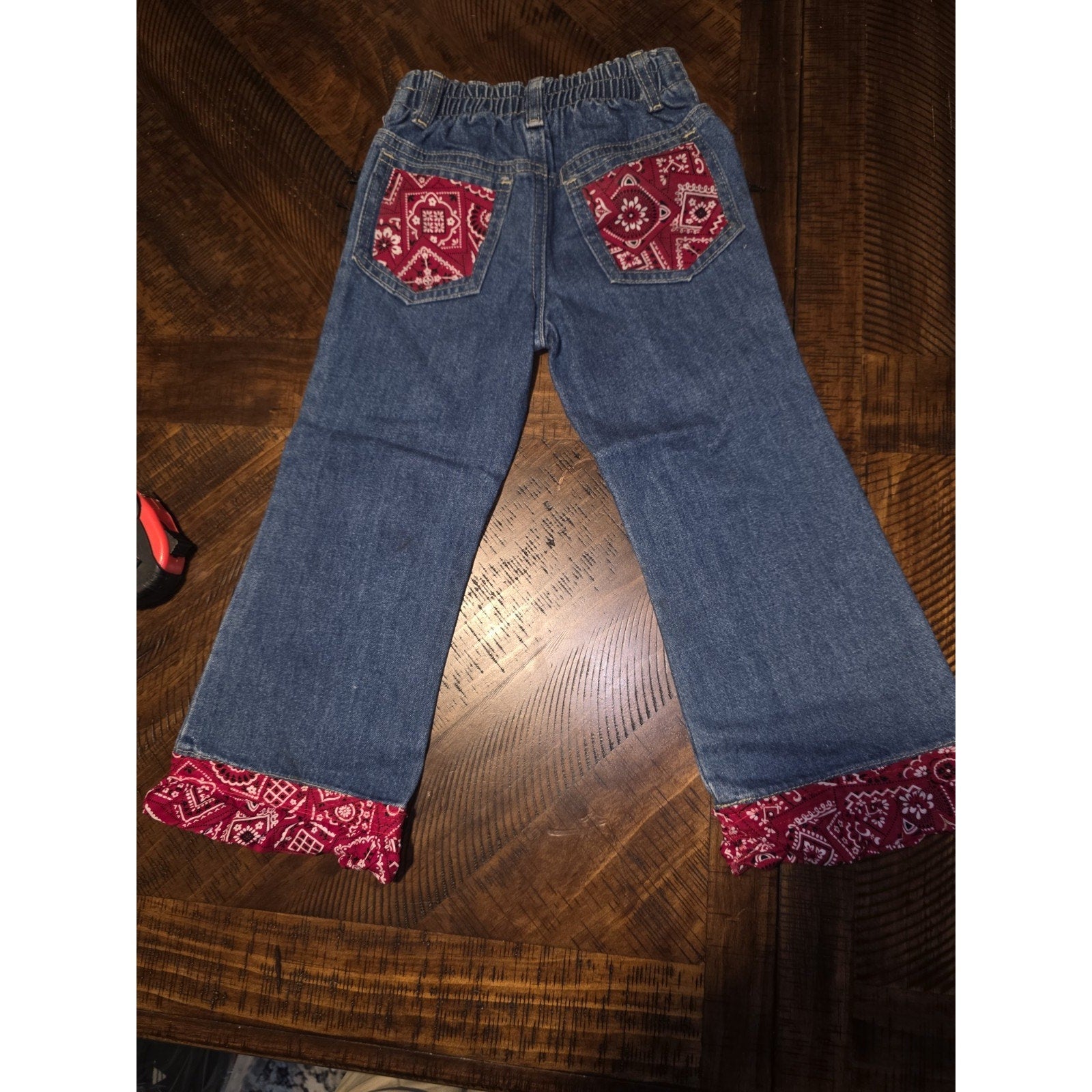 Western /Farm Styje Premium Patch Girls Western Jeans - Size 2T - Hand Stetched