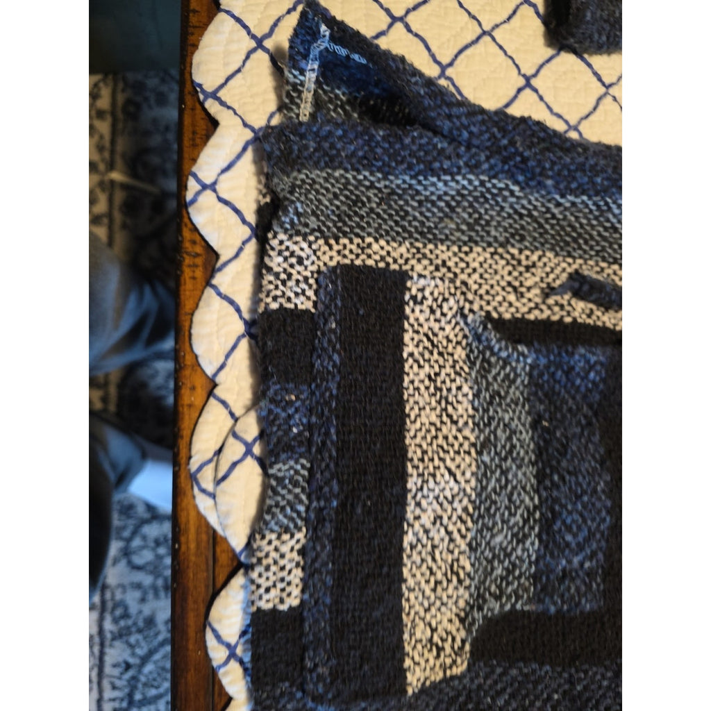 Hoodie Poncho Shirt Pull-over Child Sz 4vfrom Mexico Blue & White