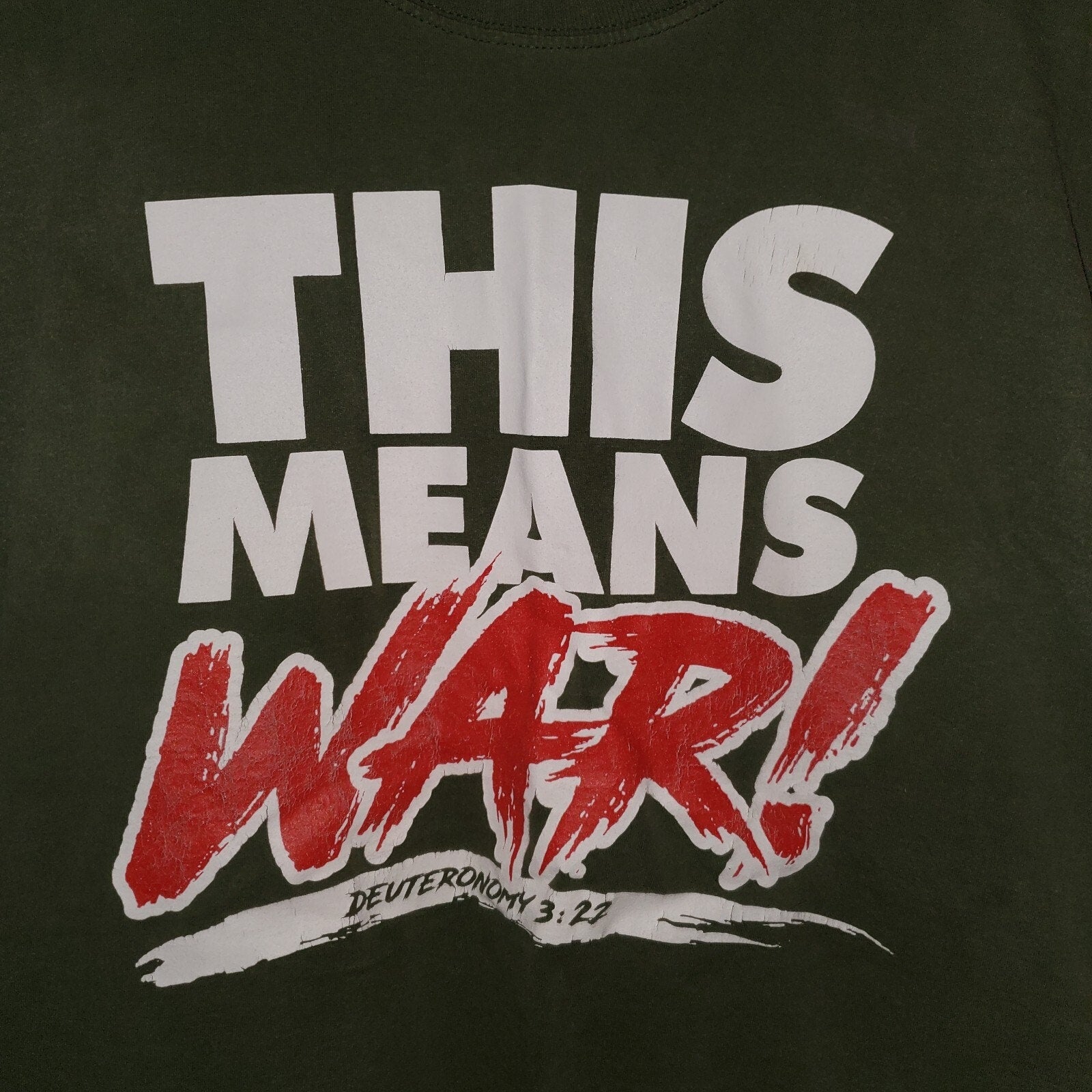 This Means War T-Shirt Deuteronomy 3:22 T Shirt Men's 2XL Religious Christian