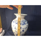 Chinese Blue White Vase Dechang Chinoiserie Porcelain Butterflies Birds 14"