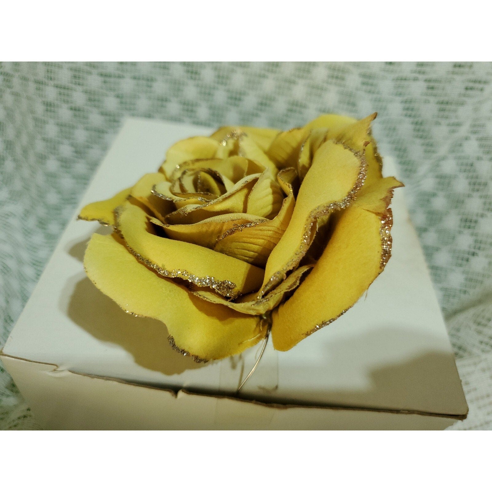 Vintage Corsage Wedding Prom Gold yellow Rose Corsage