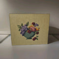 Vtg Needlepoint Fruit Bowl Floral Still Life Finished Hand Embroidered UNFRAMED