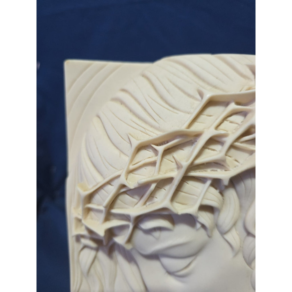 New Valentino 3D White Marble Jesus Christ Face Wall Plaque, Made in Italy 🇮🇹