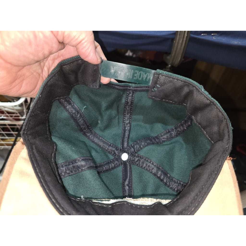 Vtg Churchill Downs Hat Green Suede Brim Snapback Kentucky Derby Horse Racing