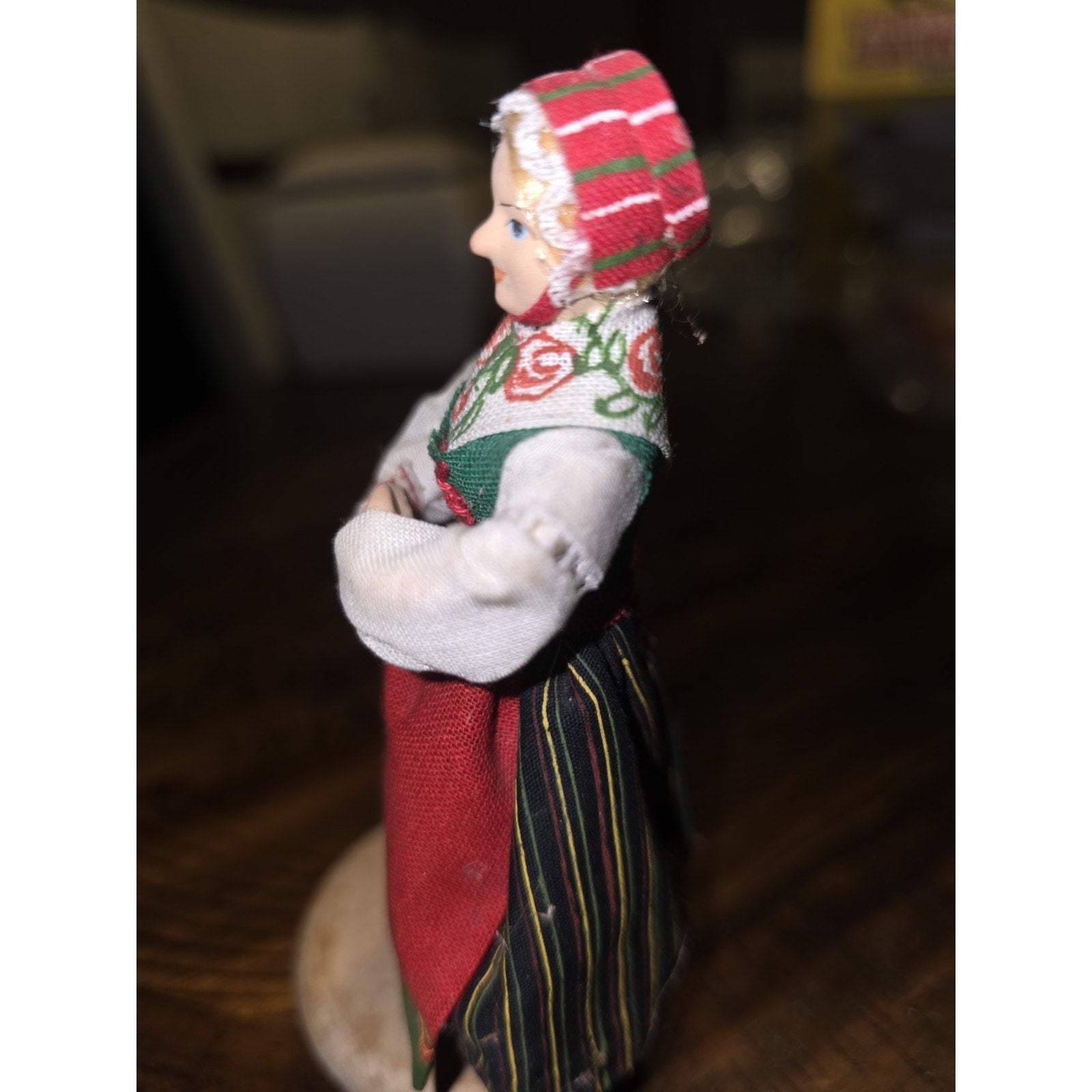 Vintage Swedish Doll Handmade Folk Art Traditional FOLKDRAKT "Rättvik Doll"