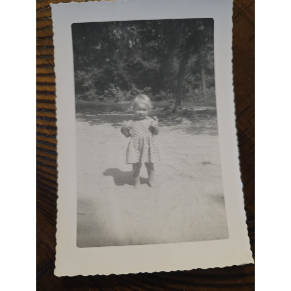 3- Vintage 1950s B&W Snapshot Photo 3 1/2" x 5" Kids Country Rd Originals