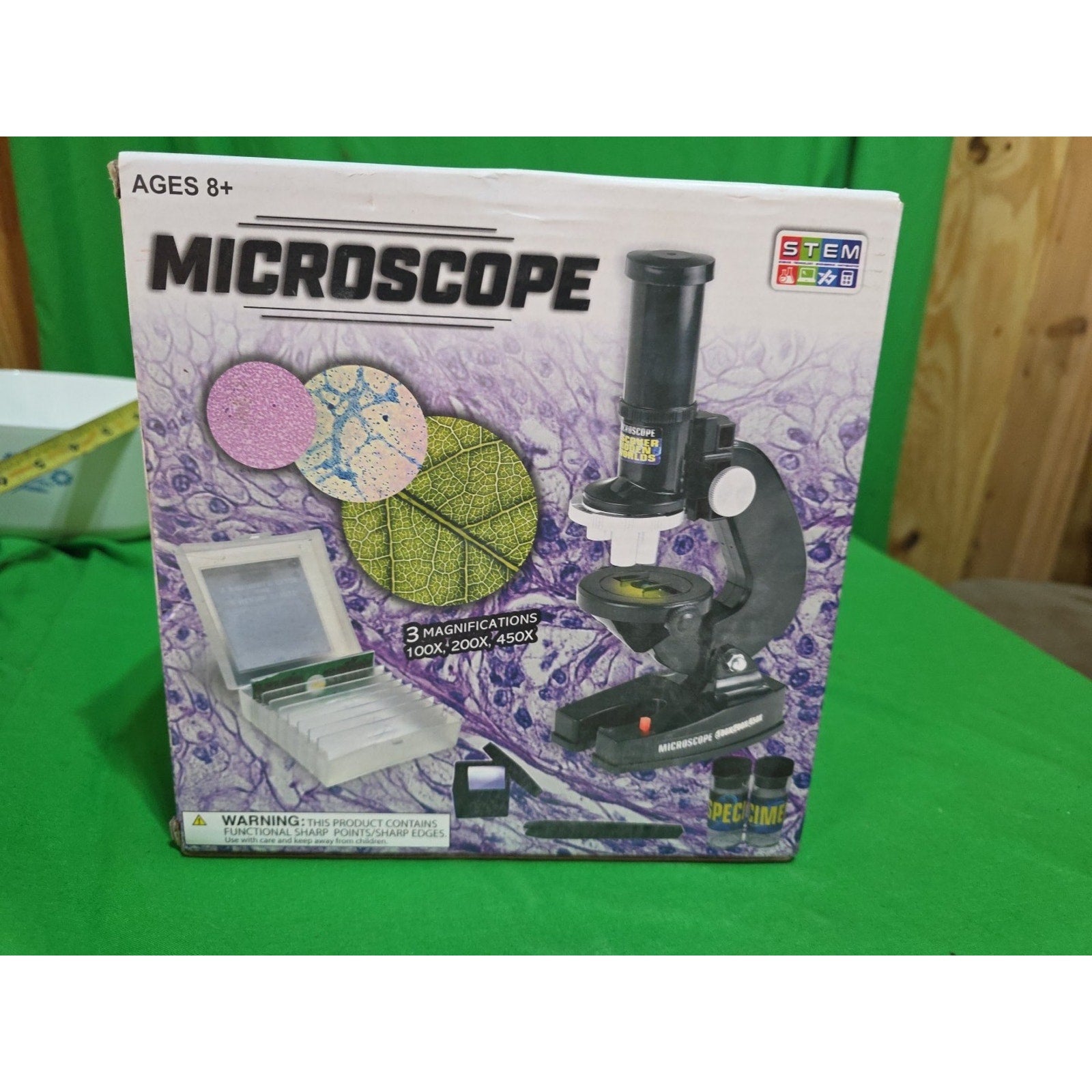 Microscope Science Kit for Kids w/ 100x, 200x, 450x NEW Sealed