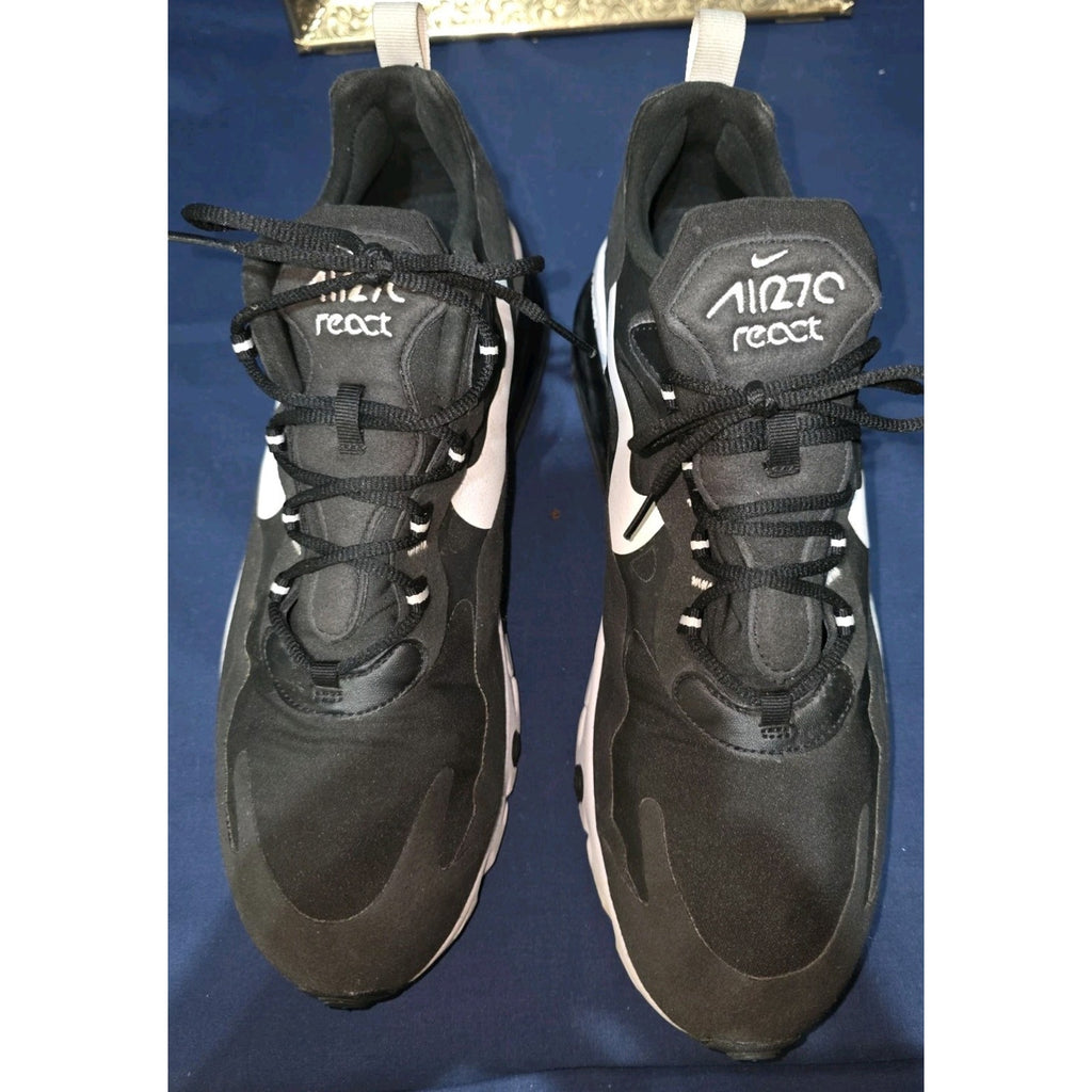 Nike Air Max 270 React Tennis Shoes Men’s Size 12 Running Black White CI3866-00