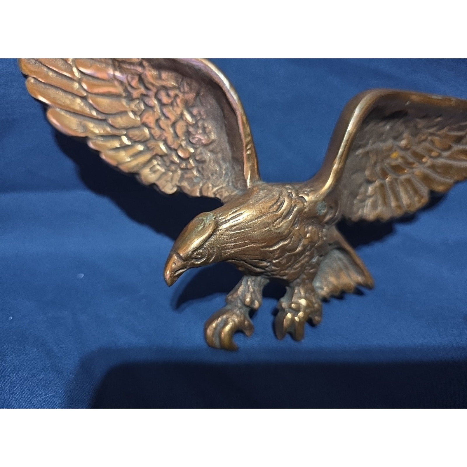Vtg Eagle Wall Plaque Mount Vernon VA Cast Copper Finish Americana Souvenir 9"